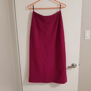 Magenta Pure Wool Long Skirt